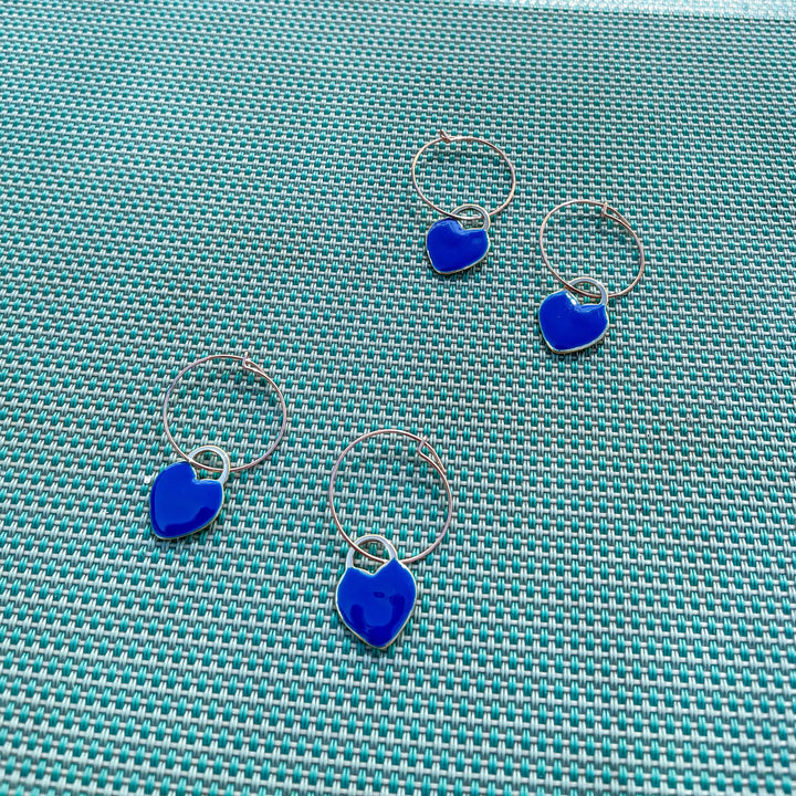 Aretes corazón azul Accesoriosjeco 