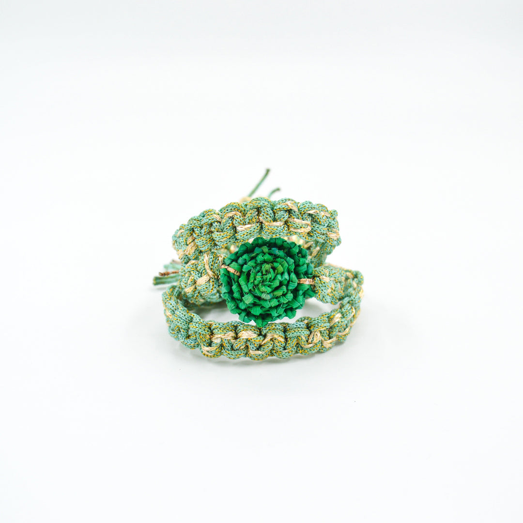 Pulsera flor verde Accesoriosjeco 