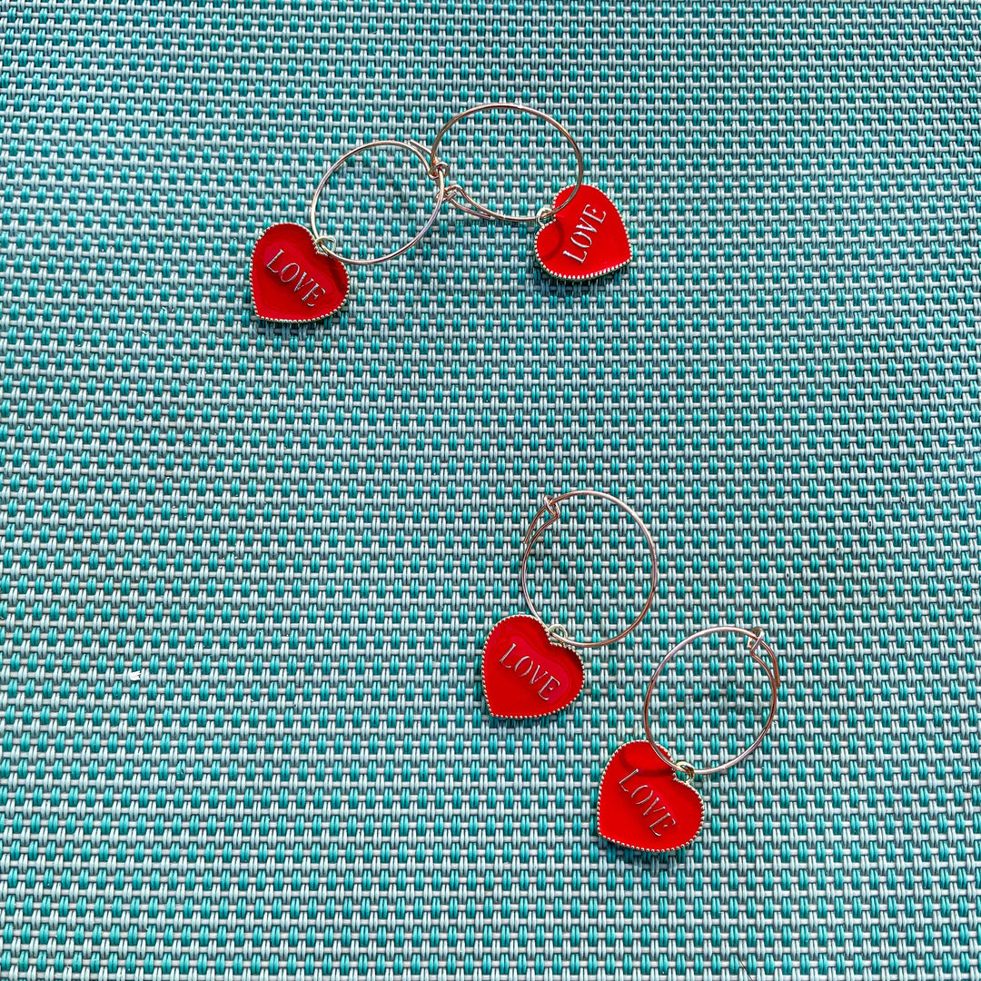 Aretes corazón rojo Accesoriosjeco 