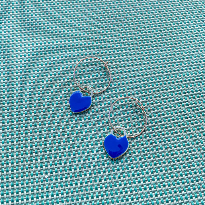 Aretes corazón azul Accesoriosjeco 