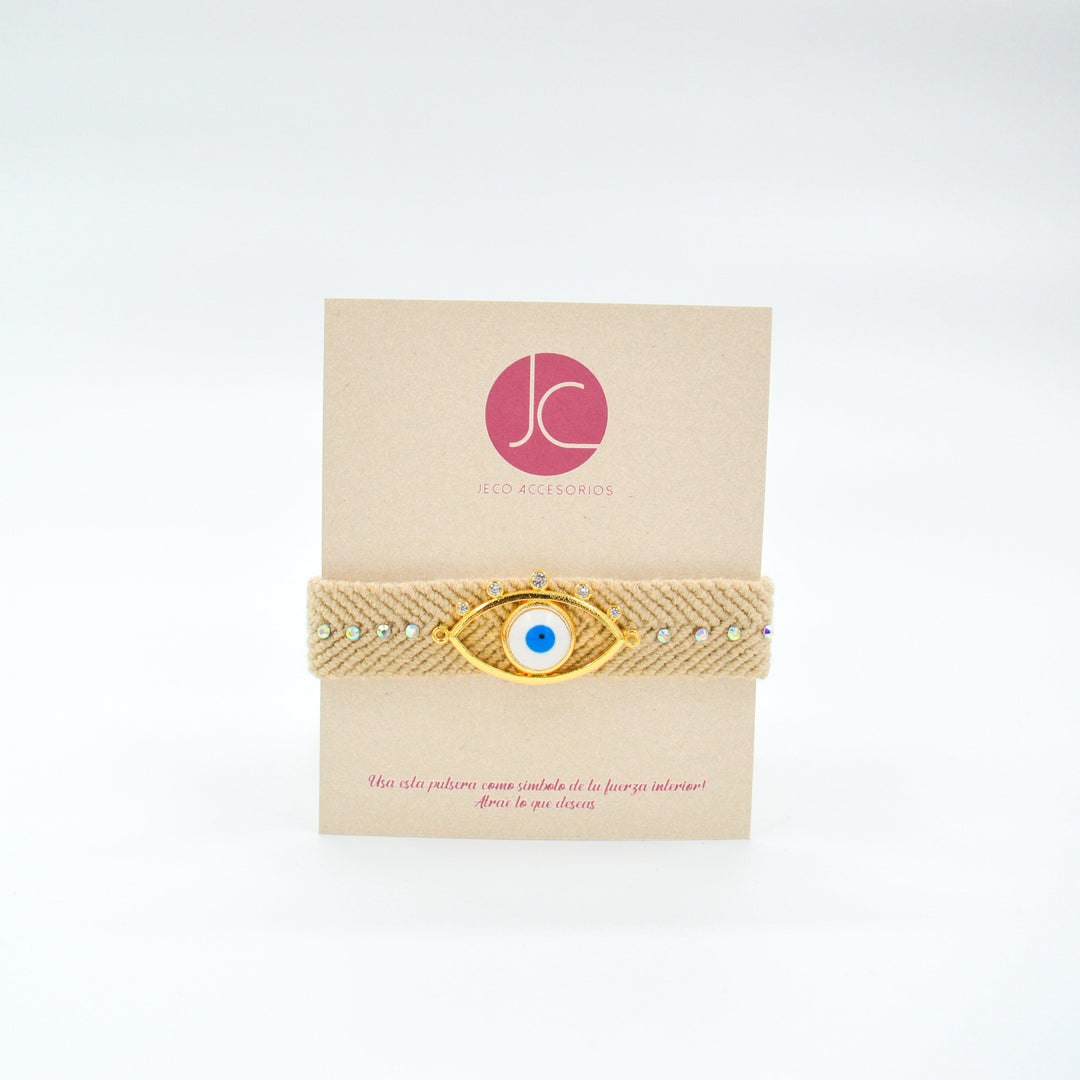 Pulsera Blanca ojo de protección Accesoriosjeco 